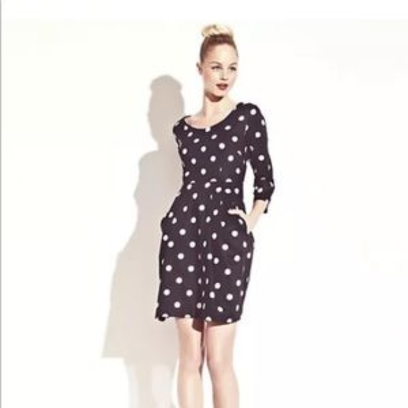 Betsey Johnson Dresses & Skirts - Betsey Johnson Polka Dot Dress 10 Black White NEW